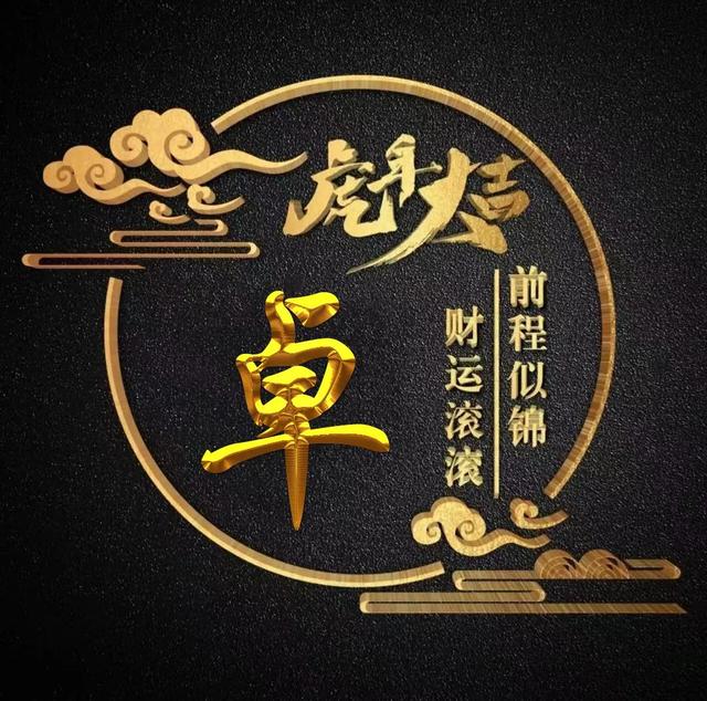 “虎年大吉”燙金字體姓氏微信頭像：前程似錦、財(cái)運(yùn)滾滾