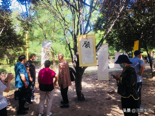 鄭飛院內(nèi)龍鳳和美之處，儷睿人“愿”字書幡隨風(fēng)飄揚(yáng)，金光耀眼