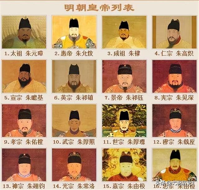 明朝共有16位皇帝，將他們的名字排列起來，會發(fā)現(xiàn)一個神奇的巧合